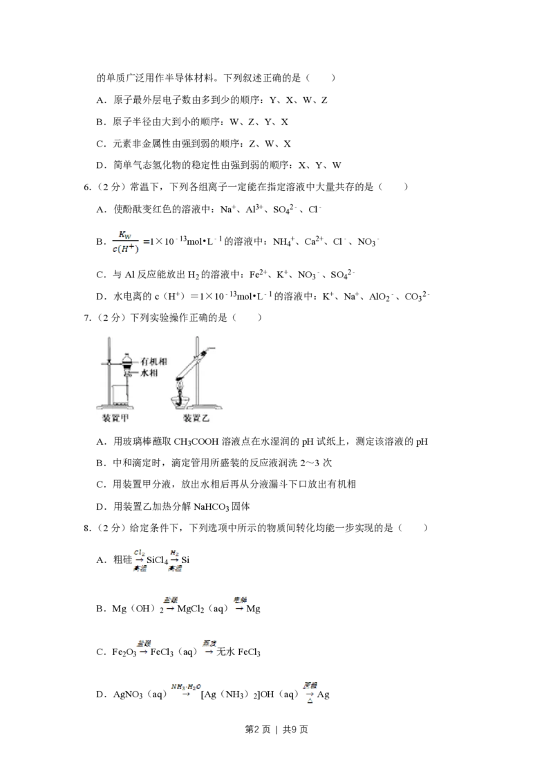 2015年高考化学试卷（江苏）（空白卷）_历年高考真题合集_化学历年高考真题_新&middot;PDF版2008-2025&middot;高考化学真题_化学（按试卷类型分类）2008-2025_自主命题卷&middot;化学（2008-2025）(1)