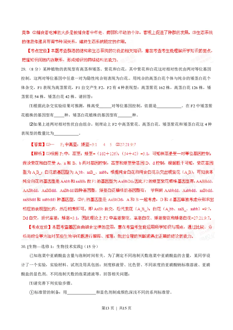 2014年高考生物试卷（海南）（解析卷）_生物历年高考真题_新&middot;PDF版2008-2025&middot;高考生物真题_生物（按试卷类型分类）2008-2025_自主命题卷&middot;生物（2008-2025）_海南自主命题&middot;生物（2008-2024）