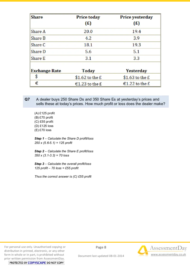 NumericalReasoningTest5-Solutions_2025春招题库汇总_八大题库-1_04八大汇总_信永中和_专业题综合知识-参考_英文题_NumericalReasoningTests