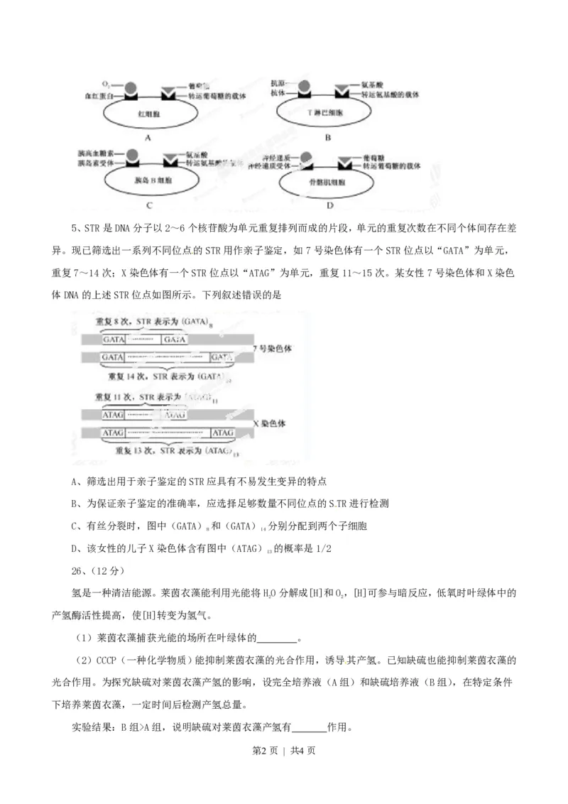 2014年高考生物试卷（福建）（空白卷）_生物历年高考真题_新&middot;PDF版2008-2025&middot;高考生物真题_生物（按试卷类型分类）2008-2025_自主命题卷&middot;生物（2008-2025）