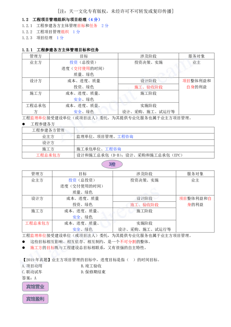 2025-08-第1章-1.2.1-工程参建各方主体管理目标和任务_2026年一级建造师_2026年一建管理_2025年一建管理SVIP_02-基础精讲✿高端面授✿深度强化_17-管理《教材精讲班》金月SMR推荐