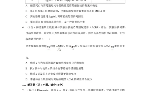 2014年高考生物试卷（天津）（空白卷）_生物历年高考真题_新&middot;Word版2008-2025&middot;高考生物真题_生物（按年份分类）2008-2025_2014&middot;高考生物真题