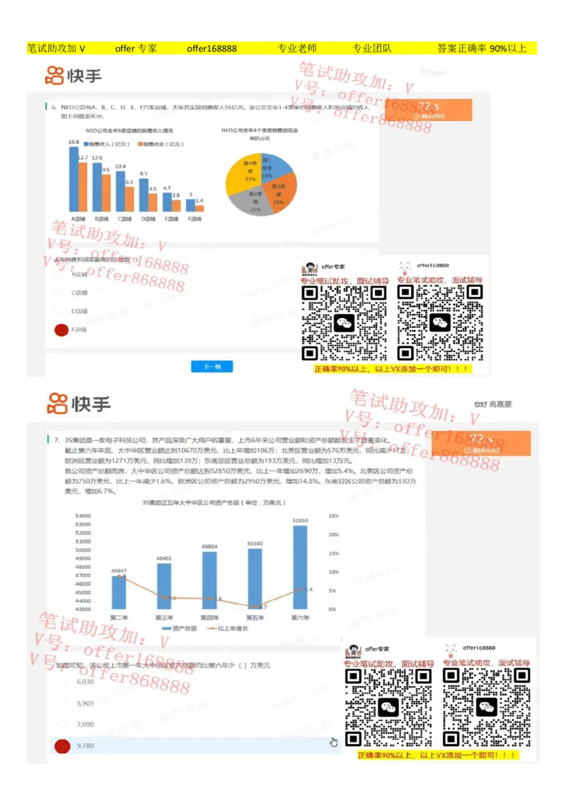 快手题库（2023.2.17）_2025春招题库汇总_十大行测题库_2023年十大热门题库更新中_03、赛码汇总_2024快手8月更新