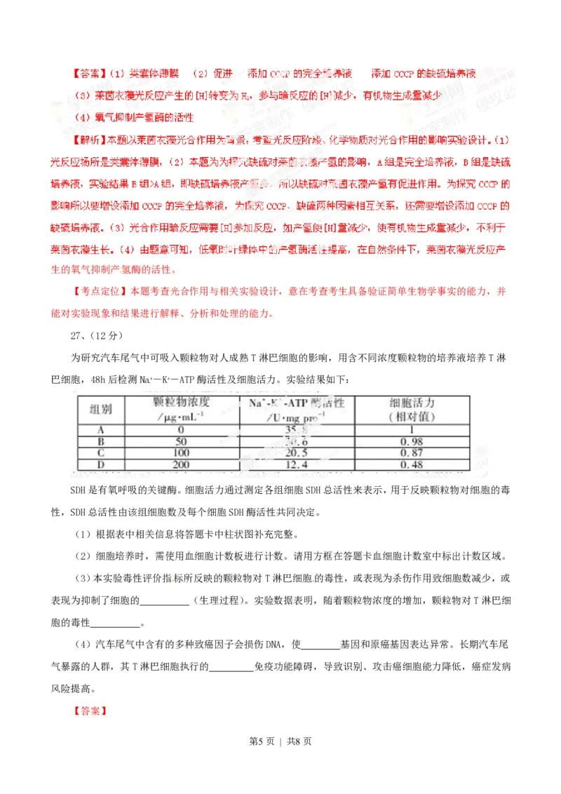 2014年高考生物试卷（福建）（解析卷）_生物历年高考真题_新&middot;PDF版2008-2025&middot;高考生物真题_生物（按试卷类型分类）2008-2025_自主命题卷&middot;生物（2008-2025）