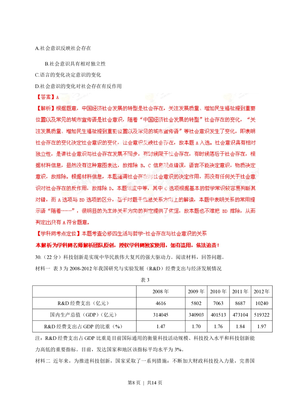 2013年高考政治试卷（山东）（解析卷）_政治历年高考真题_新&middot;PDF版2008-2025&middot;高考政治真题_政治（按试卷类型分类）2008-2025_自主命题卷&middot;政治（2008-2025）