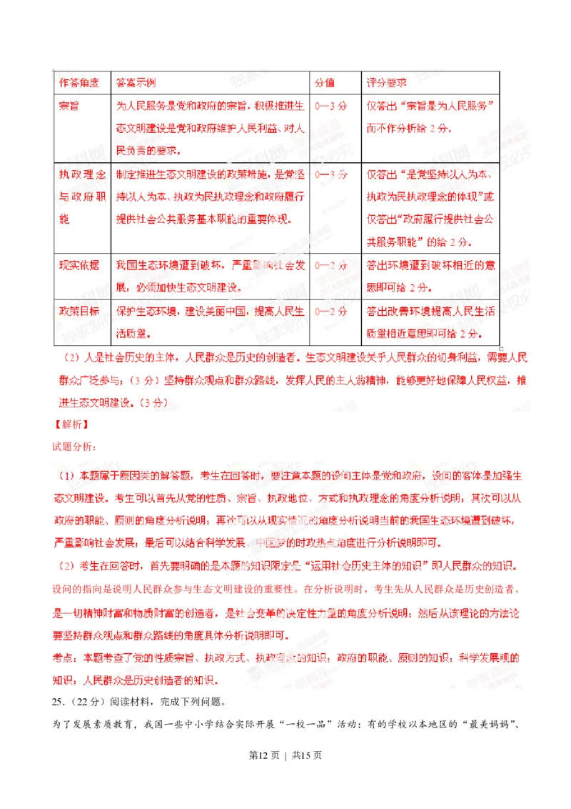 2014年高考政治试卷（海南）（解析卷）_政治历年高考真题_新&middot;PDF版2008-2025&middot;高考政治真题_政治（按试卷类型分类）2008-2025_自主命题卷&middot;政治（2008-2025）_海南自主命题&middot;政治（2008-2024）