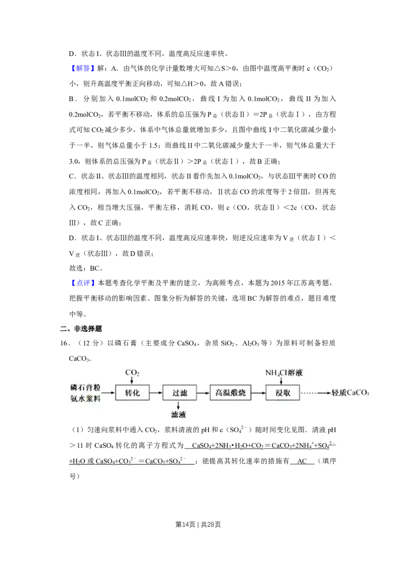 2015年高考化学试卷（江苏）（解析卷）_历年高考真题合集_化学历年高考真题_新&middot;Word版2008-2025&middot;高考化学真题_化学（按年份分类）2008-2025_2015&middot;高考化学真题