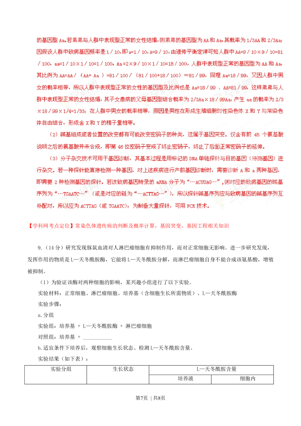 2013年高考生物试卷（重庆）（解析卷）_生物历年高考真题_新&middot;Word版2008-2025&middot;高考生物真题_生物（按试卷类型分类）2008-2025_自主命题卷&middot;生物（2008-2025）