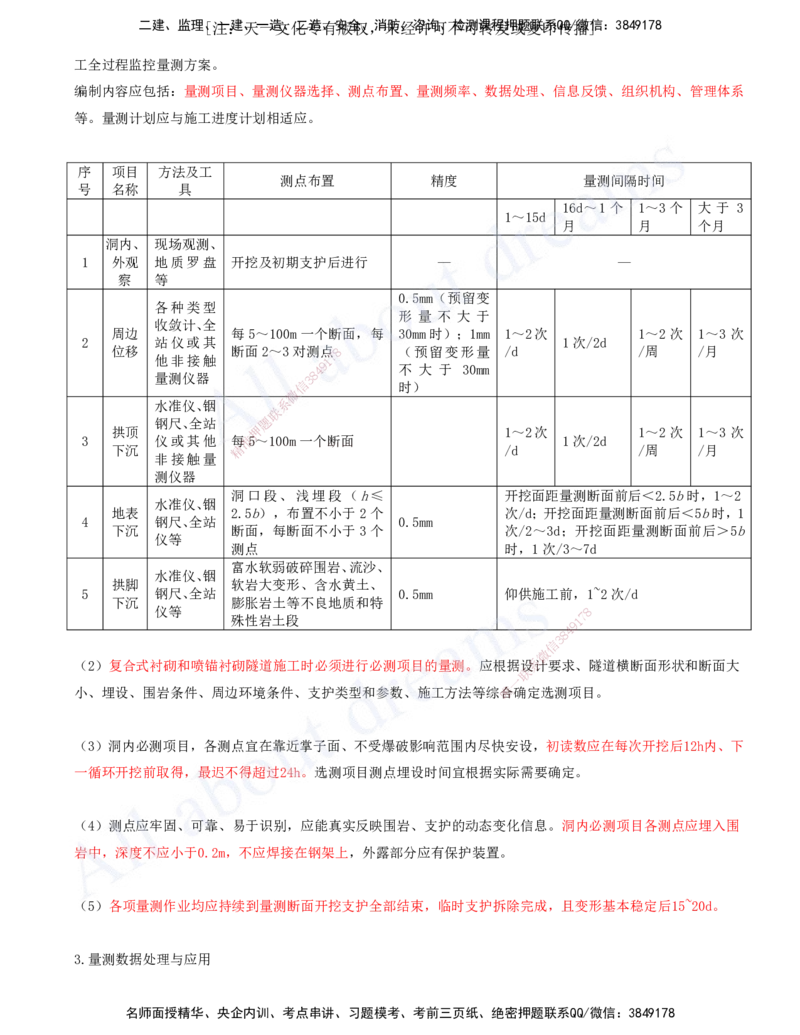 2025-103-第4章-4.2-隧道地质超前预报和监控量测技术_2026年一级建造师_2026年一建公路_2025年一建公路SVIP_02-基础精讲✿高端面授✿深度强化_15-公路《天一精讲班》安慧、李昌春KL