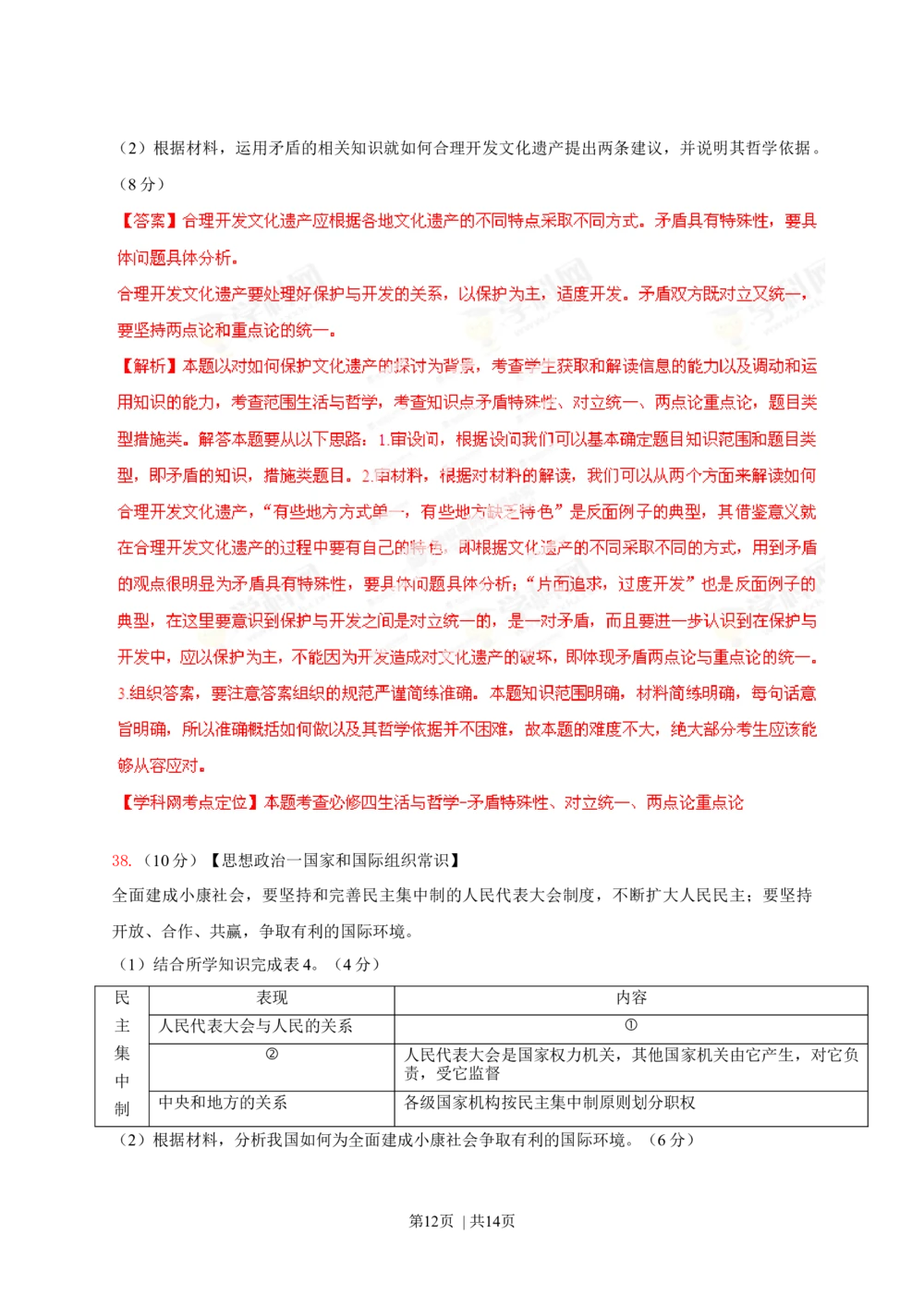 2013年高考政治试卷（山东）（解析卷）_政治历年高考真题_新&middot;Word版2008-2025&middot;高考政治真题_政治（按省份分类）2008-2025_2008-2025&middot;（山东）政治高考真题