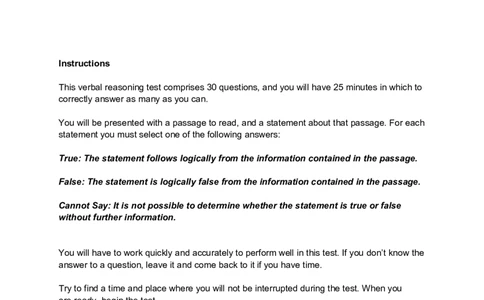 VerbalReasoningTest11-Questions_2025春招题库汇总_八大题库-1_04八大汇总_信永中和_专业题综合知识-参考_英文题_VerbalReasoningTests