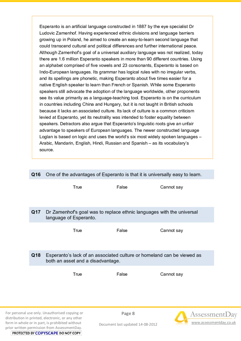 VerbalReasoningTest11-Questions_2025春招题库汇总_八大题库-1_04八大汇总_信永中和_专业题综合知识-参考_英文题_VerbalReasoningTests