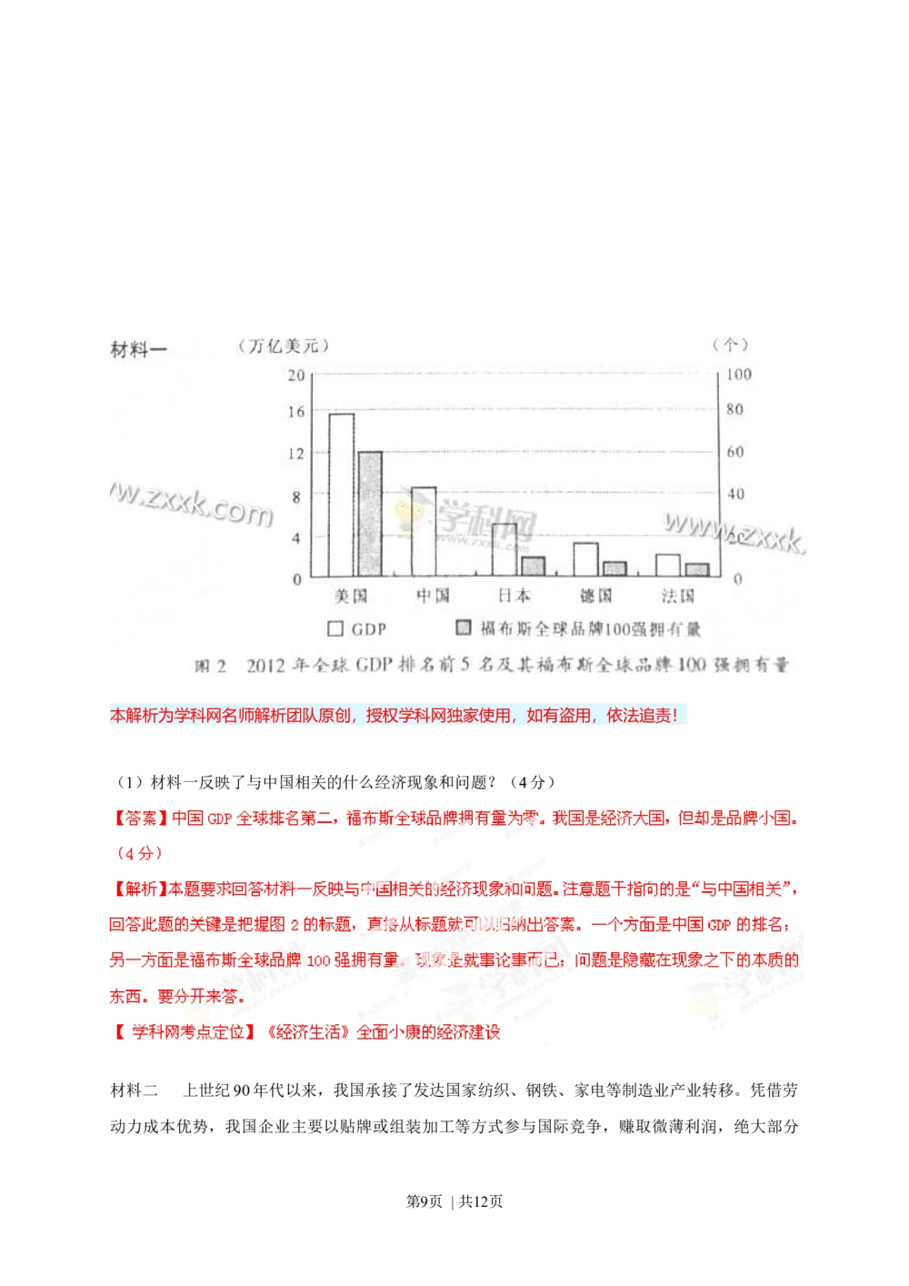2013年高考政治试卷（四川）（解析卷）_政治历年高考真题_新&middot;Word版2008-2025&middot;高考政治真题_政治（按省份分类）2008-2025_2008-2024&middot;（四川）政治高考真题