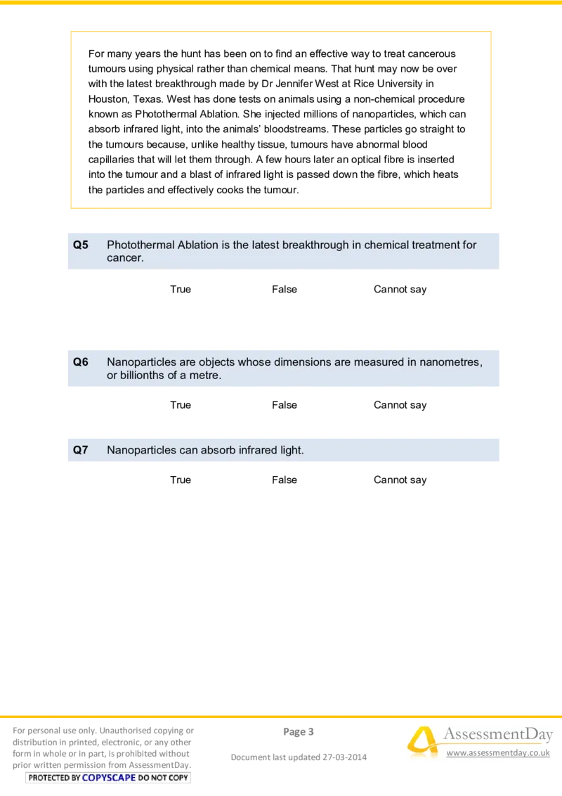 VerbalReasoningTest3-Questions_2025春招题库汇总_八大题库-1_04八大汇总_信永中和_专业题综合知识-参考_英文题_VerbalReasoningTests