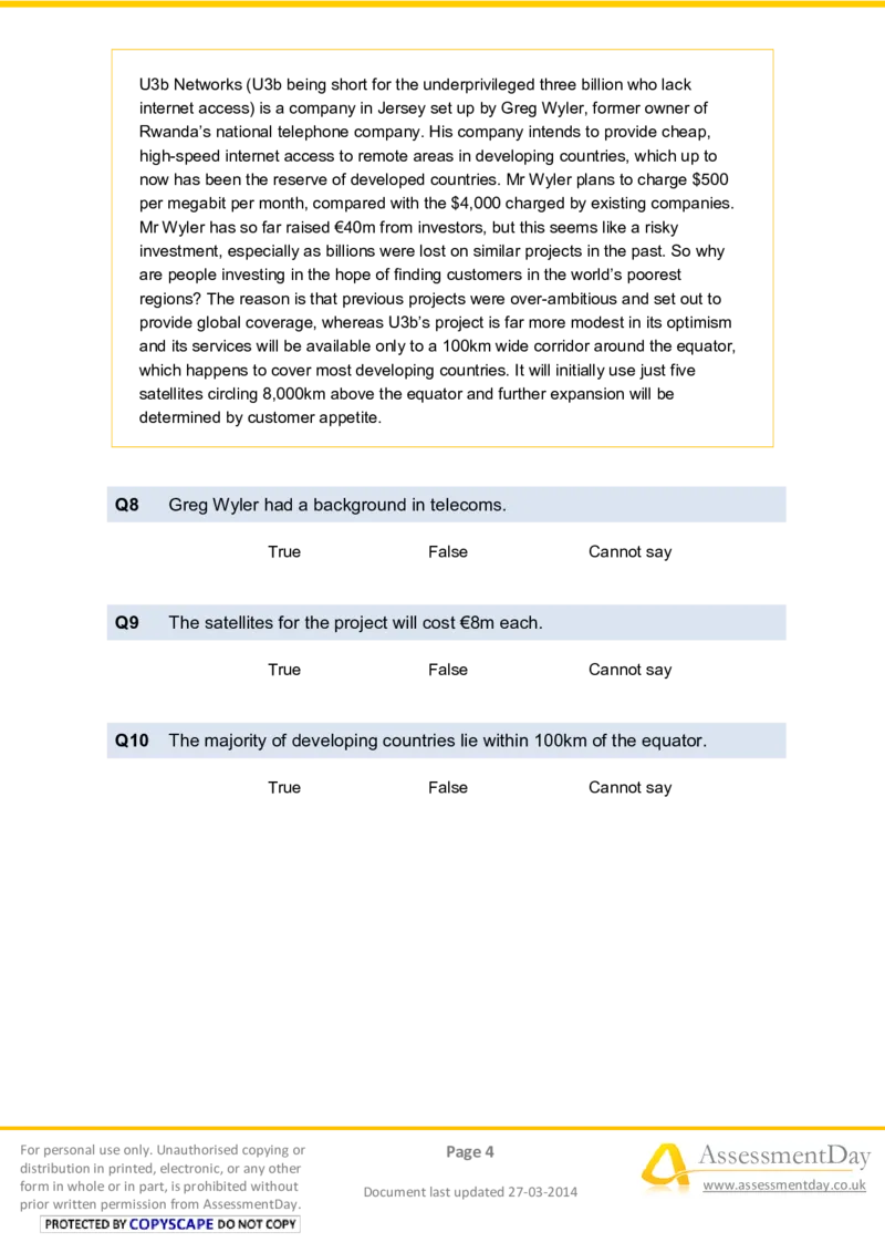 VerbalReasoningTest3-Questions_2025春招题库汇总_八大题库-1_04八大汇总_信永中和_专业题综合知识-参考_英文题_VerbalReasoningTests