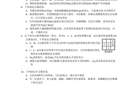 2015年高考化学试卷（浙江）（6月）（空白卷）_历年高考真题合集_化学历年高考真题_新&middot;PDF版2008-2025&middot;高考化学真题_化学（按省份分类）2008-2025_2008-2025&middot;（浙江）化学高考真题