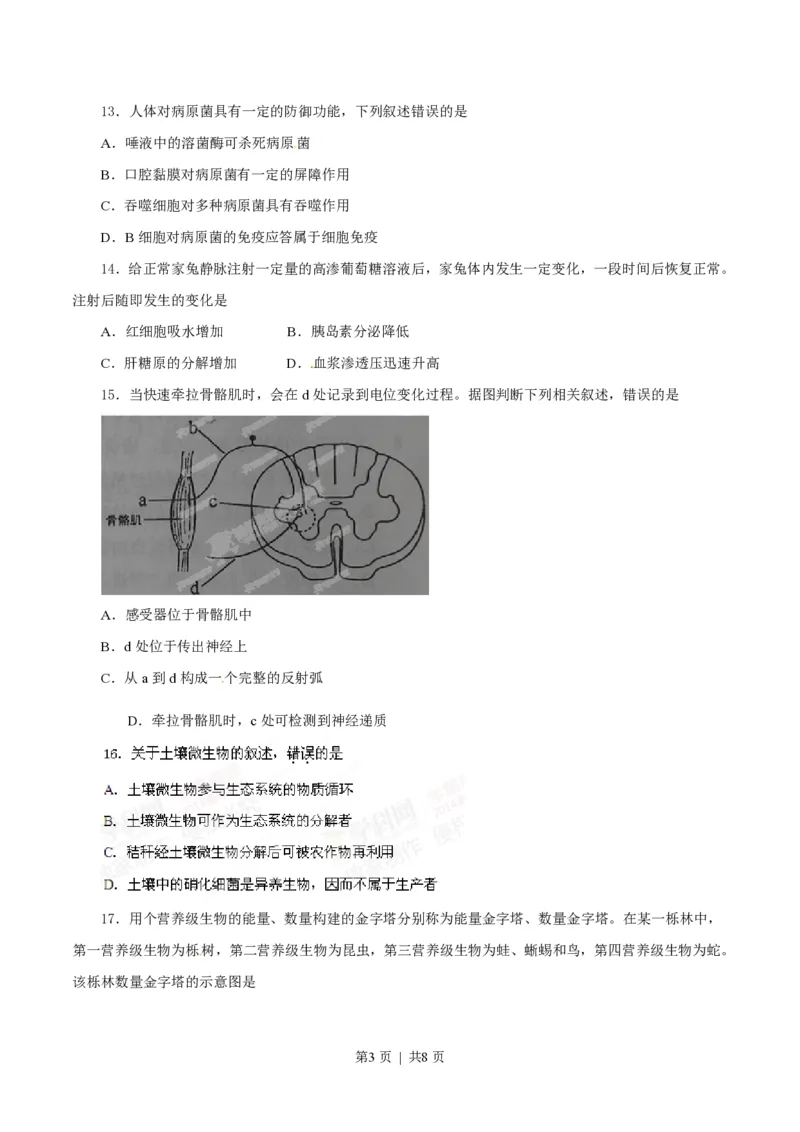 2014年高考生物试卷（海南）（空白卷）_生物历年高考真题_新&middot;PDF版2008-2025&middot;高考生物真题_生物（按省份分类）2008-2025_2008-2024&middot;（海南）生物高考真题