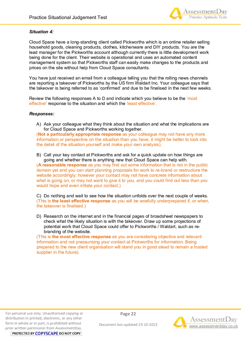 SJT4-Answers_2025春招题库汇总_十大行测题库_2023年十大热门题库更新中_05、TalentQ汇总_TalentQ测试题（适合大多数外资银行以及其他企业）_1必看SituationalJudgementTest（SJT）（约60道）