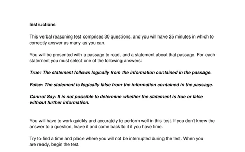 VerbalReasoningTest4-Questions_2025春招题库汇总_十大行测题库_2023年十大热门题库更新中_05、TalentQ汇总_TalentQ测试题（适合大多数外资银行以及其他企业）_VerbalReasoning