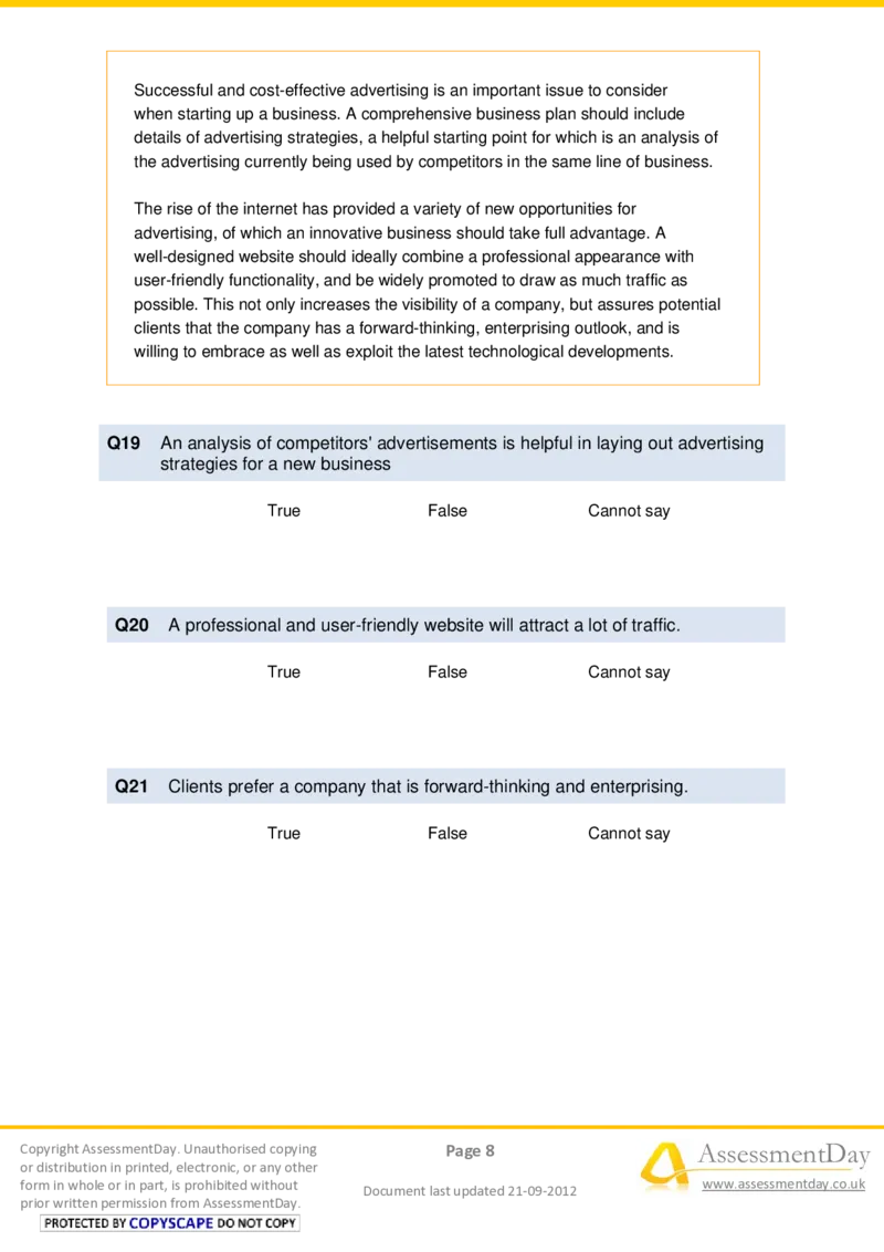 VerbalReasoningTest4-Questions_2025春招题库汇总_十大行测题库_2023年十大热门题库更新中_05、TalentQ汇总_TalentQ测试题（适合大多数外资银行以及其他企业）_VerbalReasoning