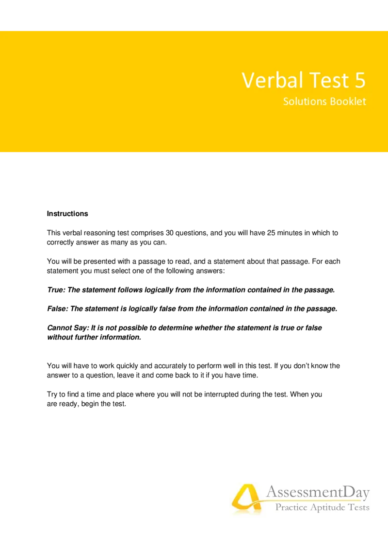 VerbalReasoningTest5-Solutions_2025春招题库汇总_十大行测题库_2023年十大热门题库更新中_05、TalentQ汇总_TalentQ测试题（适合大多数外资银行以及其他企业）_VerbalReasoning