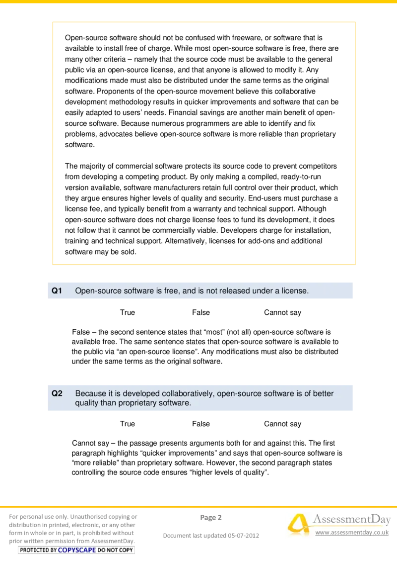 VerbalReasoningTest5-Solutions_2025春招题库汇总_十大行测题库_2023年十大热门题库更新中_05、TalentQ汇总_TalentQ测试题（适合大多数外资银行以及其他企业）_VerbalReasoning