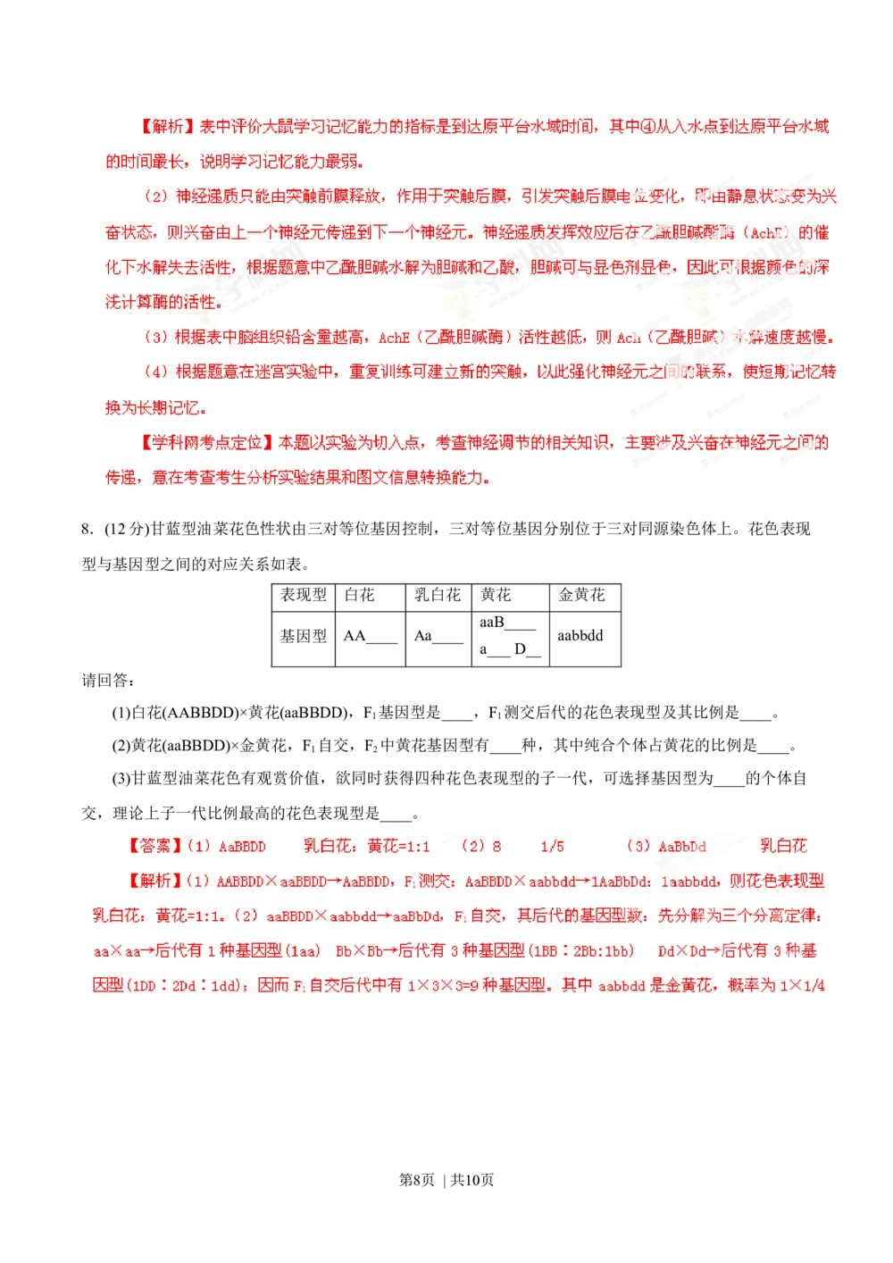 2013年高考生物试卷（福建）（解析卷）_生物历年高考真题_新&middot;Word版2008-2025&middot;高考生物真题_生物（按年份分类）2008-2025_2013&middot;高考生物真题