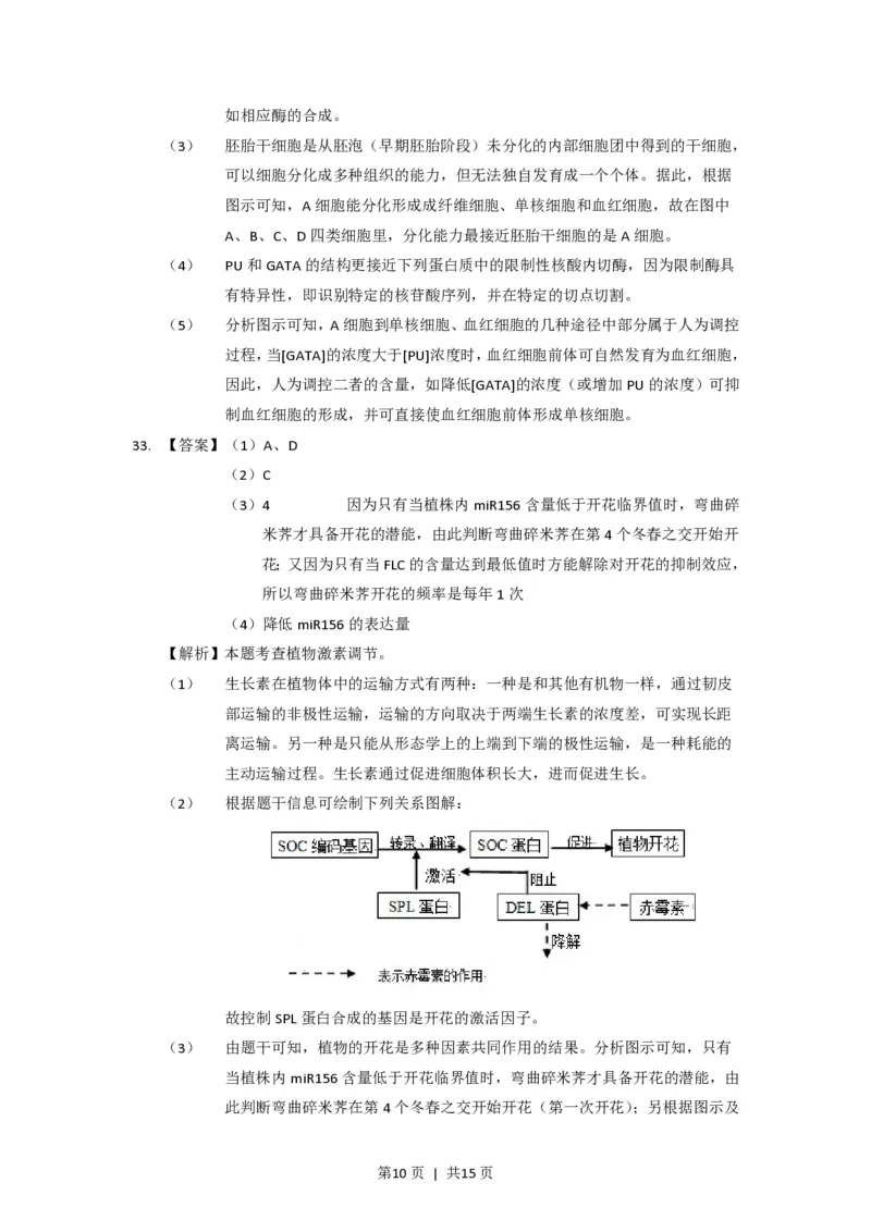 2014年高考生物试卷（上海）（解析卷）_生物历年高考真题_新&middot;PDF版2008-2025&middot;高考生物真题_生物（按试卷类型分类）2008-2025_自主命题卷&middot;生物（2008-2025）_上海自主命题&middot;生物（2008-2022）