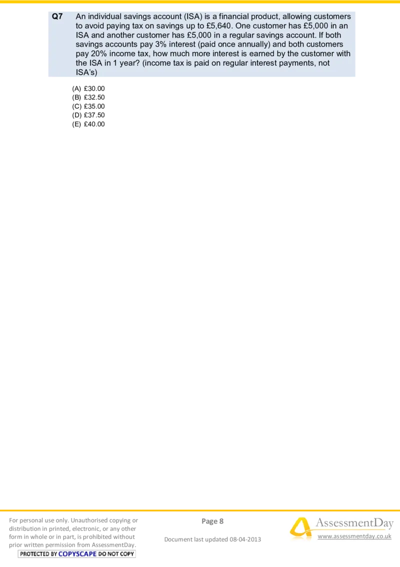 NumericalReasoningTest21-Questions_2025春招题库汇总_八大题库-1_04八大汇总_信永中和_专业题综合知识-参考_英文题_NumericalReasoningTests