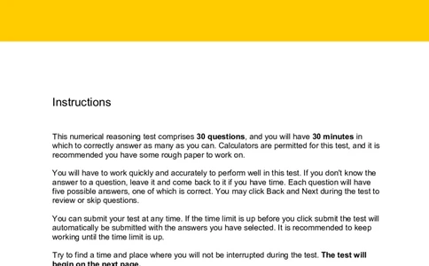 NumericalReasoningTest9-Solutions_2025春招题库汇总_八大题库-1_04八大汇总_信永中和_专业题综合知识-参考_英文题_NumericalReasoningTests