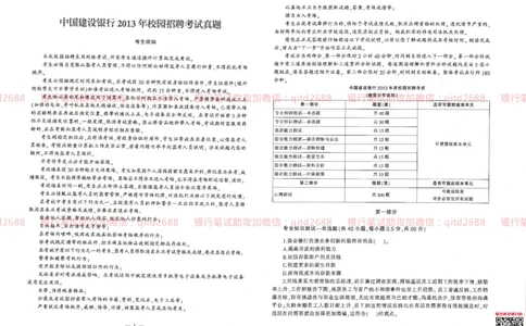建设银行2013年校园招聘真题_2025春招题库汇总_银行题库-1_银行全套上岸资料_各银行笔试真题_建行上岸资料_建设银行笔试真题