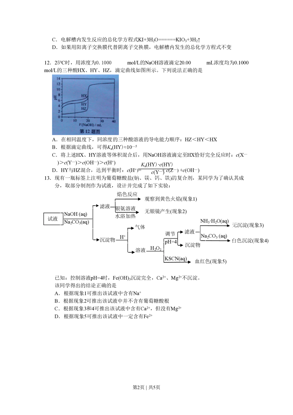 2013年高考化学试卷（浙江）（空白卷）_历年高考真题合集_化学历年高考真题_新&middot;PDF版2008-2025&middot;高考化学真题_化学（按年份分类）2008-2025_2013&middot;高考化学真题