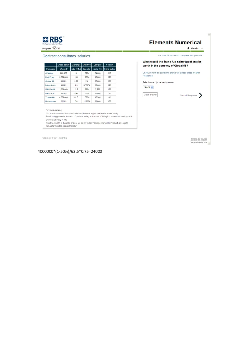 talentQnumerical_2025春招题库汇总_外资银行题库_23花旗_师兄师姐分享资料_花旗银行