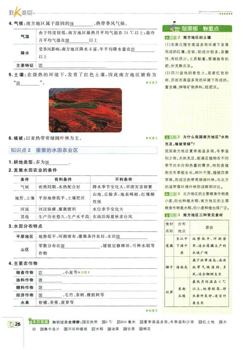 2026春《初中必刷题》地理RJ8下狂K重点_2026春《初中必刷题》地理RJ8下