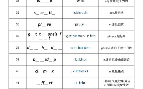 2026春人教版英语八下Unit7单词挖空_初中英语新版_最新人教版英语八年级下册_2026春新人教版八下（更新中）_04单词背诵默写8个表（全）
