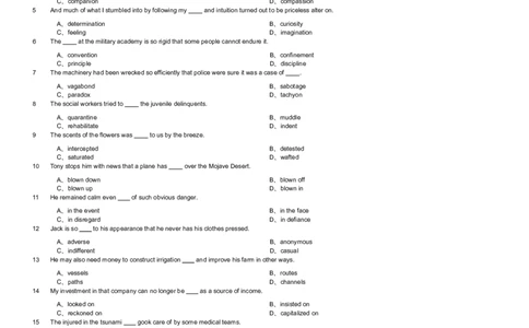 2019年军队文职统一考试《专业科目》外国语言文学类&mdash;英语试题_军队文职(1)_01.军队文职真题-专业课_版本二_英语（2套2018、2019）