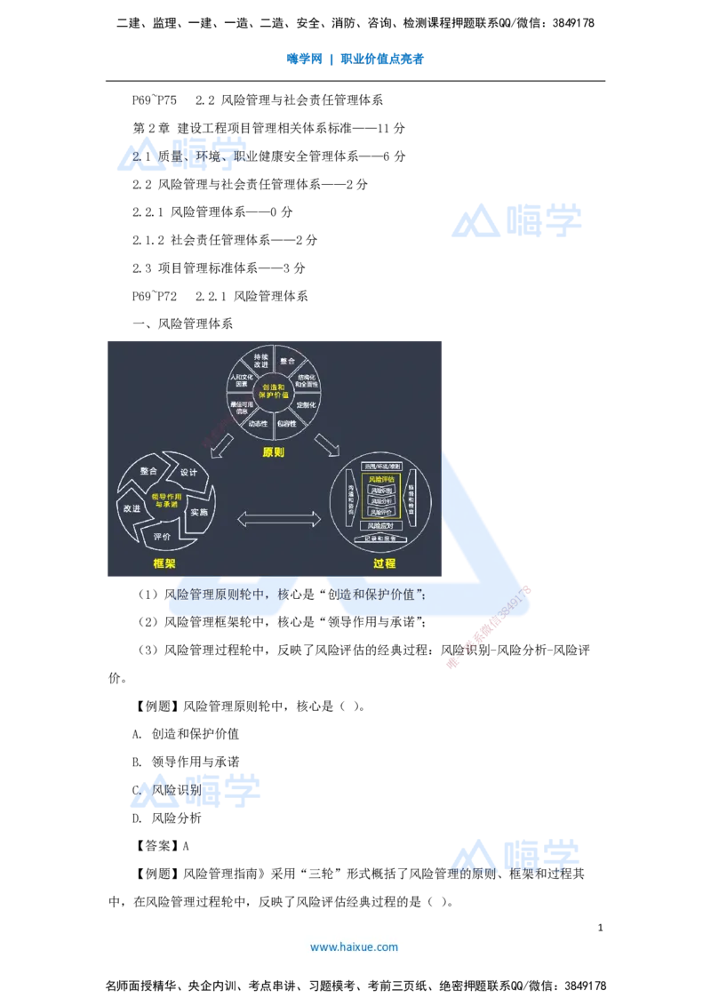 06.2025杨彬-考前拔分速成-第2章（2）2.2风险管理与社会责任管理体系_2026年一级建造师_2026年一建管理_2025年一建管理SVIP_04-冲刺串讲✿考点强化✿小灶集训_讲义
