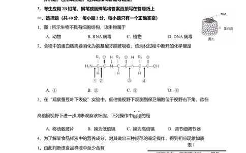 2017年高考生物试卷（上海）（空白卷）_生物历年高考真题_新&middot;Word版2008-2025&middot;高考生物真题_生物（按年份分类）2008-2025_2017&middot;高考生物真题