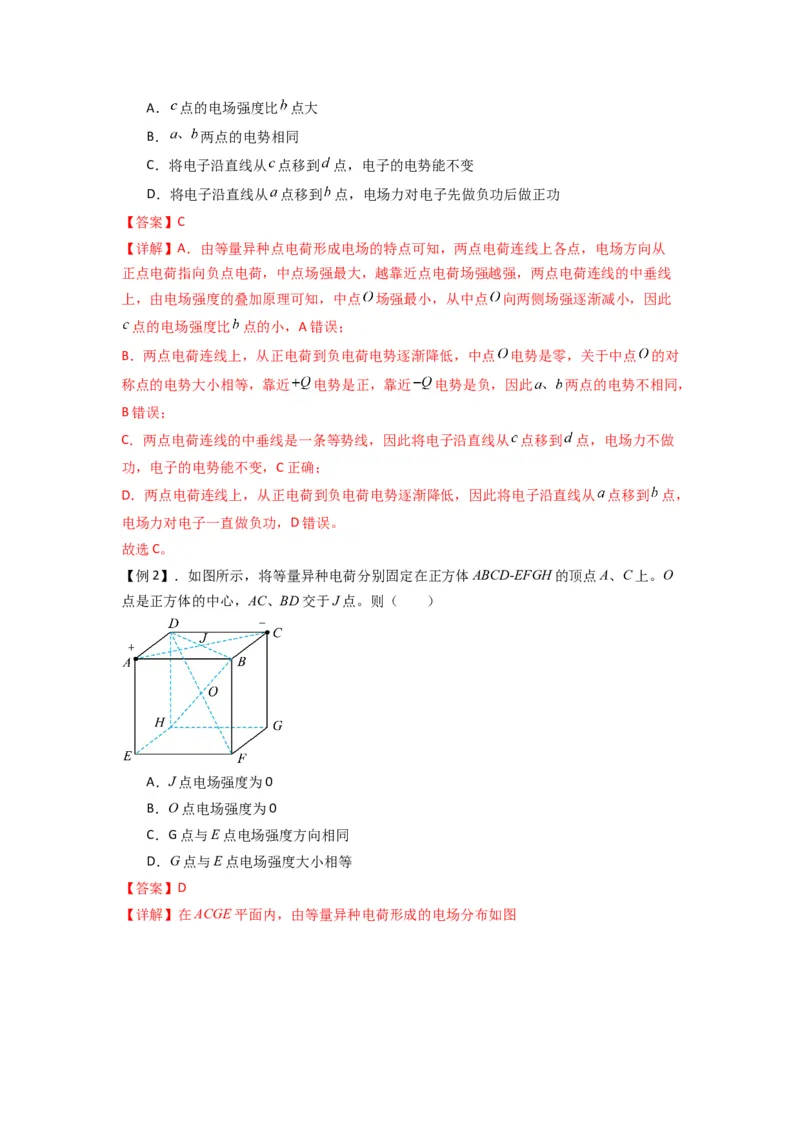 专题20电场力的性质（解析版）_2025高中物理模型方法技巧高三复习专题练习讲义_新版高考物理模型与方法