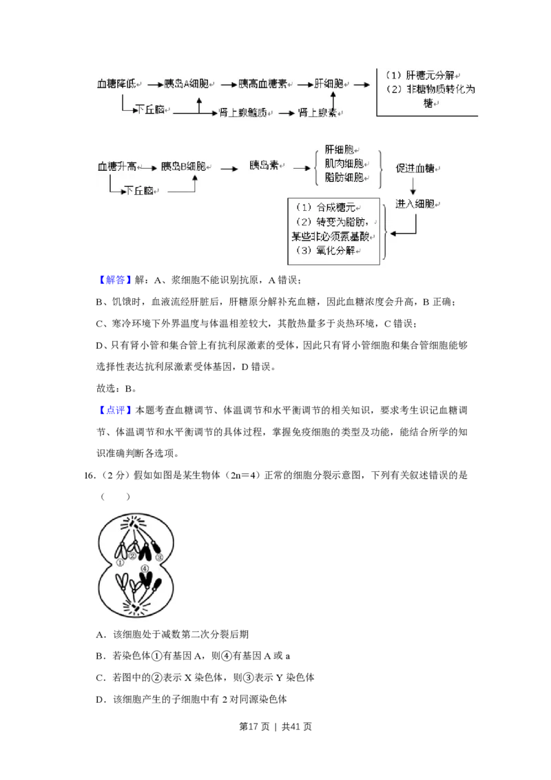 2017年高考生物试卷（江苏）（解析卷）_生物历年高考真题_新&middot;PDF版2008-2025&middot;高考生物真题_生物（按年份分类）2008-2025_2017&middot;高考生物真题
