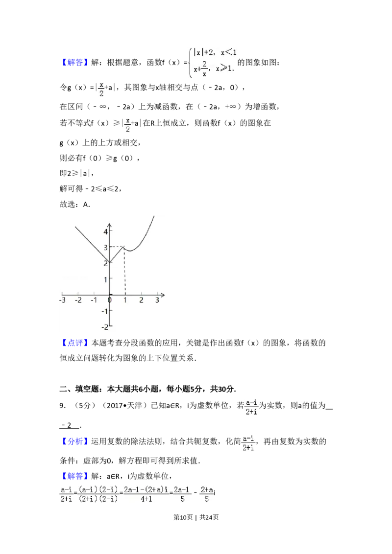 2017年高考数学试卷（文）（天津）（解析卷）_历年高考真题合集_数学历年高考真题_新&middot;PDF版2008-2025&middot;高考数学真题_数学（按试卷类型分类）2008-2025_自主命题卷&middot;数学（2008-2025）