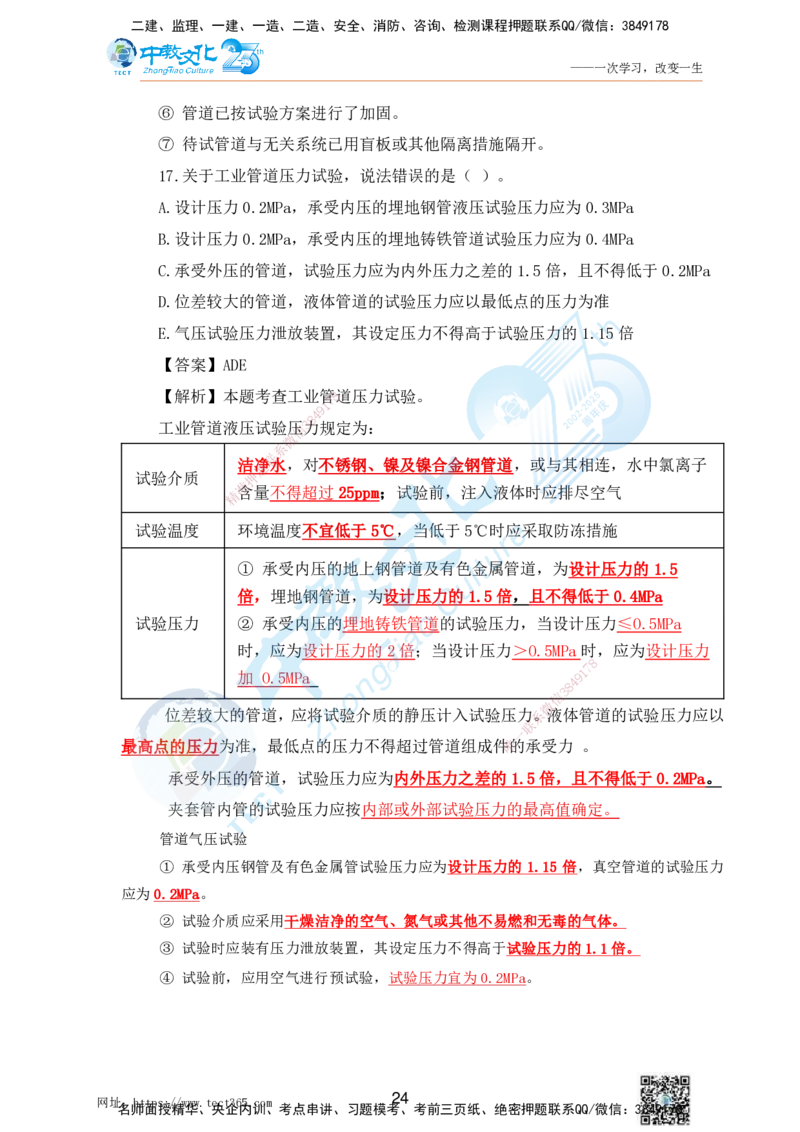 02.25一建机电实务-选择题（查漏补缺）_2026年一级建造师_2026年一建机电_2025年一建机电SVIP_04-冲刺串讲✿考点强化✿小灶集训_46-机电《冲刺面授班》刘建军ZJ_课程讲义