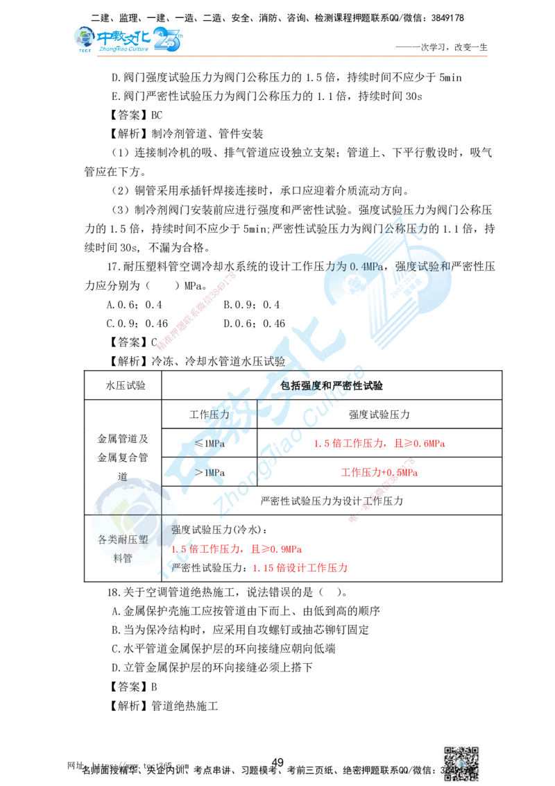 02.25一建机电实务-选择题（查漏补缺）_2026年一级建造师_2026年一建机电_2025年一建机电SVIP_04-冲刺串讲✿考点强化✿小灶集训_46-机电《冲刺面授班》刘建军ZJ_课程讲义