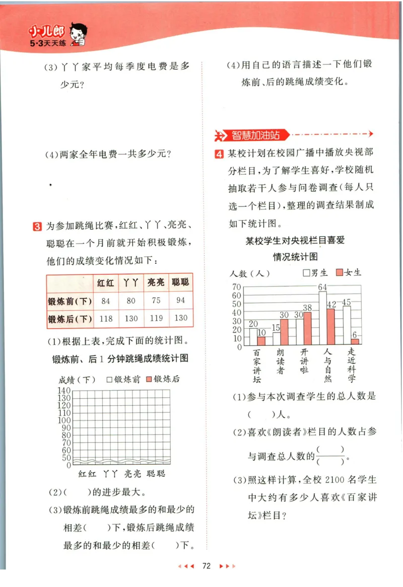 53天天练四年级下册数学冀教版_2024年人教版小学数学一二三四五六年级上册下册期中期末试a0747_小学全科《同步练习+精品试卷》打包下载（1-6年级单元月考期中期末试卷）_小学数学