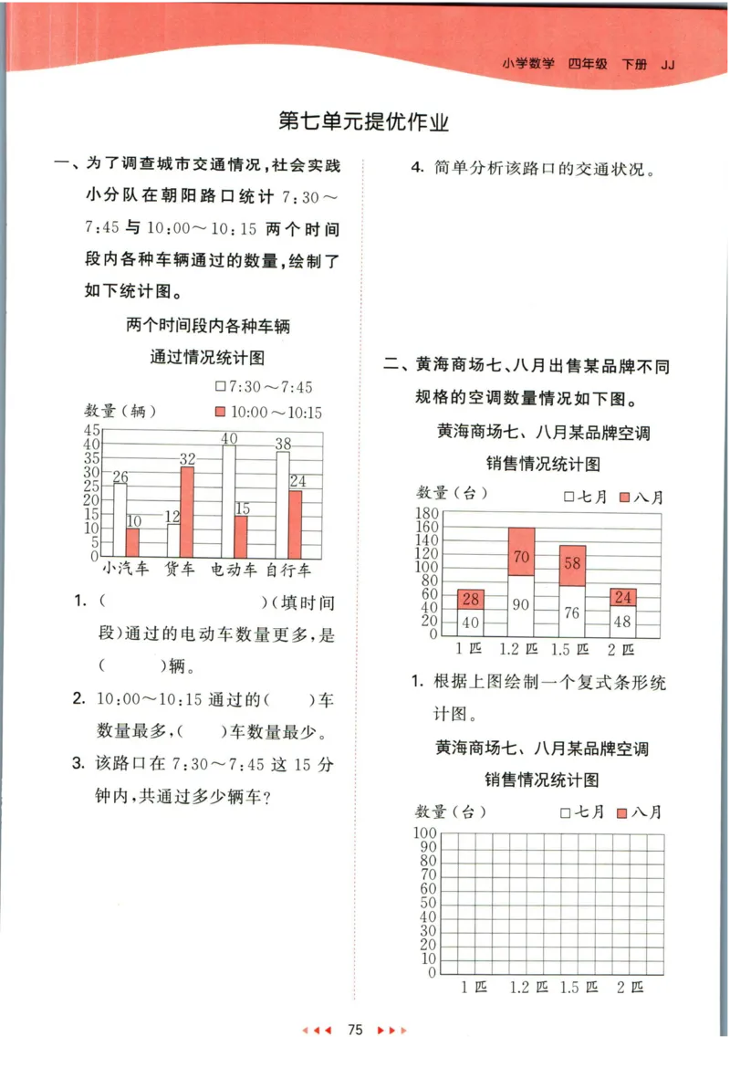 53天天练四年级下册数学冀教版_2024年人教版小学数学一二三四五六年级上册下册期中期末试a0747_小学全科《同步练习+精品试卷》打包下载（1-6年级单元月考期中期末试卷）_小学数学