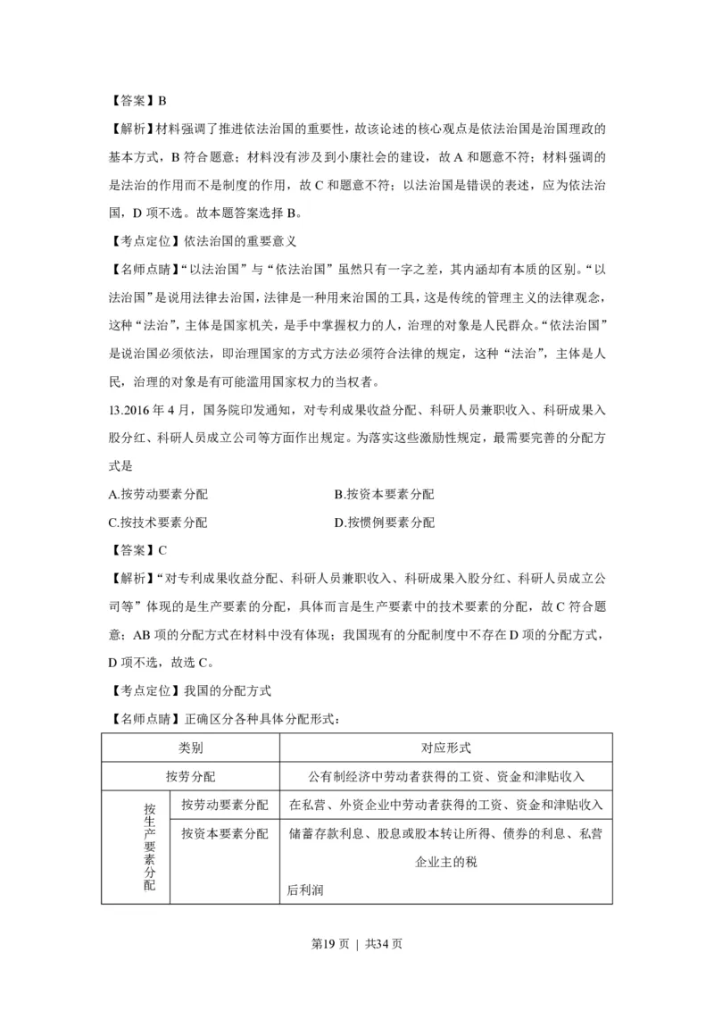 2016年高考政治试卷（上海）（解析）_政治历年高考真题_新&middot;PDF版2008-2025&middot;高考政治真题_政治（按试卷类型分类）2008-2025_自主命题卷&middot;政治（2008-2025）_上海自主命题&middot;政治（2008-2017）