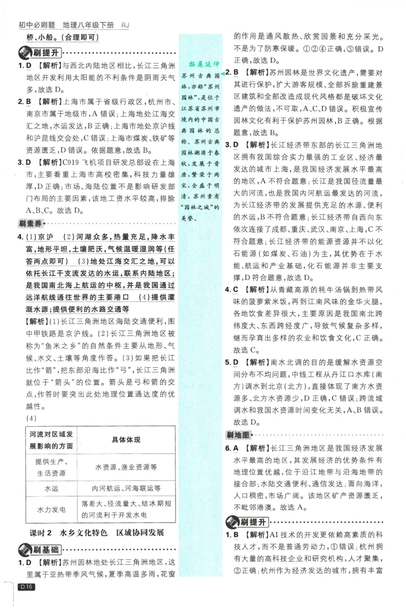 2026春《初中必刷题》地理RJ8下批注式详答与详析_2026春《初中必刷题》地理RJ8下