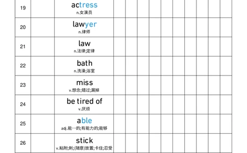2025秋人教版八年级上册英语U6艾宾浩斯记忆表单词默写_初中英语新版_最新人教版英语八年级上册_新版_初中英语8上新更新第三套可选择_10单词默写+字帖_单词表