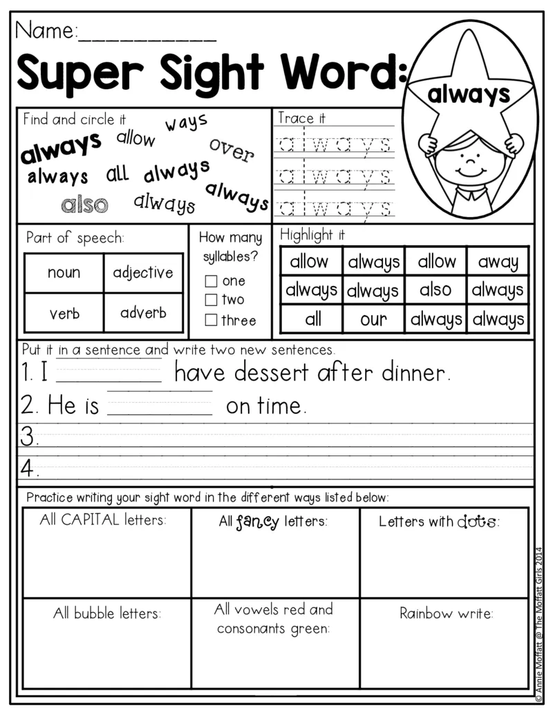 4自然拼读SightWords(启蒙阅读高频词）_幼小衔接全套_幼小衔接资料大全_幼小衔接资料1️⃣_017高频词翻翻卡500页_五个级别高频词SightWords练习纸​