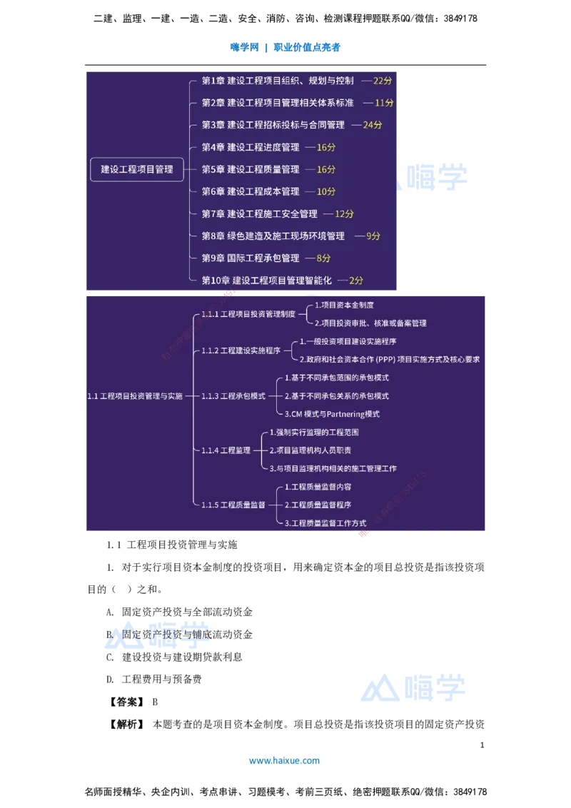 01.2025杨彬-万能母题特训-第1章（1）建设工程项目组织、规划与控制1_2026年一级建造师_2026年一建管理_2025年一建管理SVIP_03-习题精析✿实战特训✿模考通关_讲义